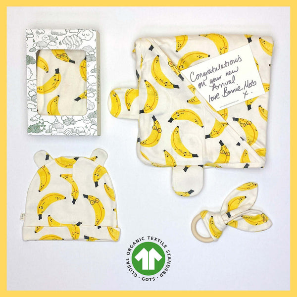Organic Baby 3pcs Starter Gift Set, Yellow Banana, by bonniemob