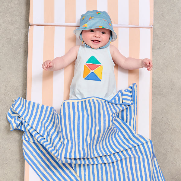 Organic Baby Sun Hat, Beach Denim, by bonniemob