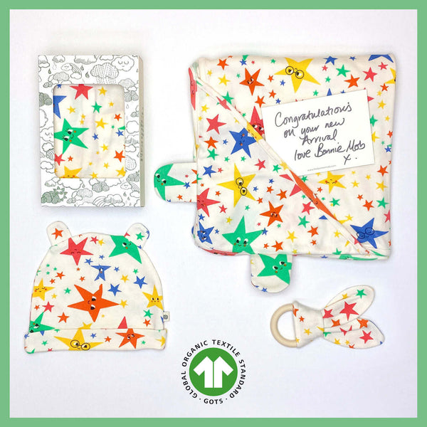 Organic Baby 3pcs Starter Gift Set, Happy Stars, by bonniemob