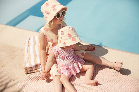 Organic Baby & Toddler Terry Summer Dress, Beach Hut, by bonniemob